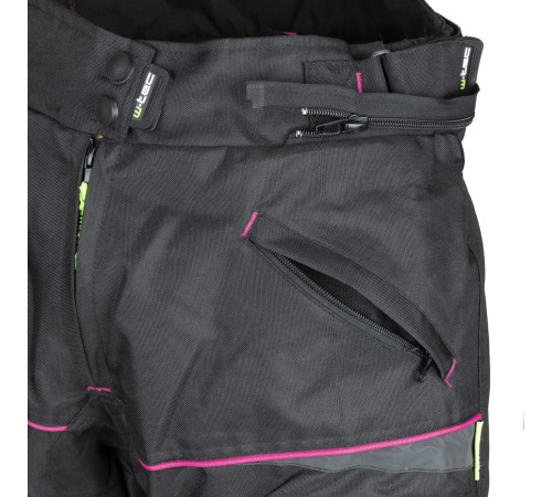 Жіночі мотоштани W-TEC Propant Lady - чорно-рожеві/XL