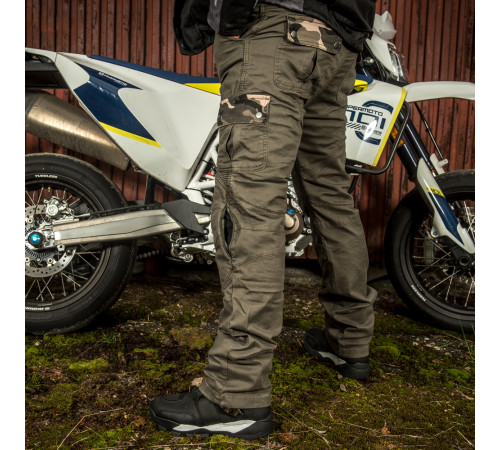 Чоловічі мотоштани W-TEC Shoota - Оливково-зелений/розмір L