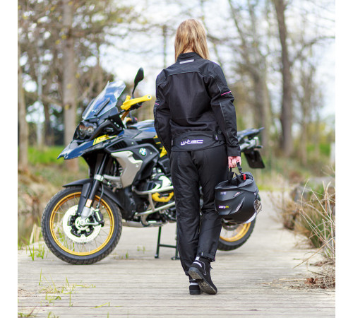 Жіночі мотоштани W-TEC Propant Lady - чорно-рожеві/XS