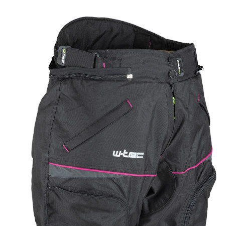 Жіночі мотоштани W-TEC Propant Lady - чорно-рожеві/XS