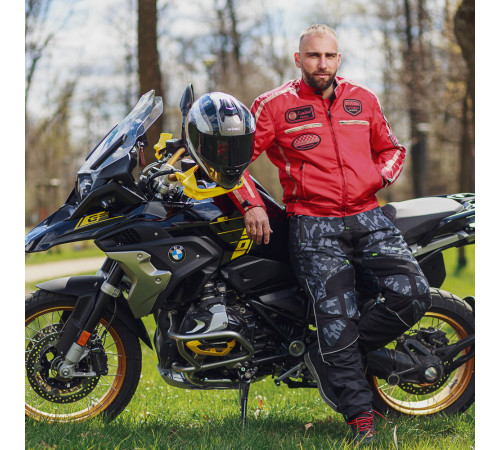 Чоловічі літні мотоштани W-TEC Toregate - чорно-сірий / 4XL