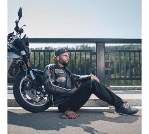 Чоловічі мотоштани W-TEC Raggan - чорний / S