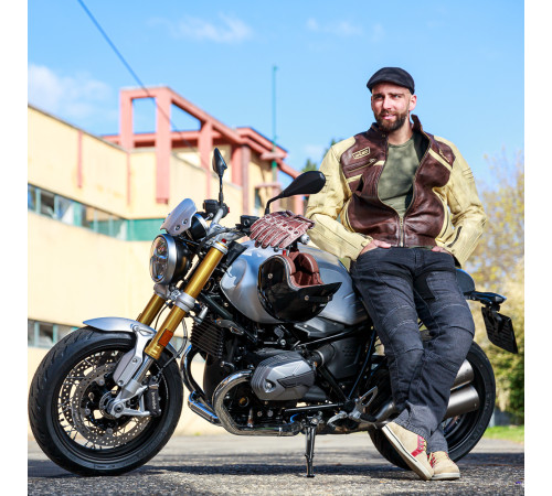 Чоловічі мотоджинси W-TEC Alfred CE - сірі/L