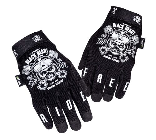 Мото-рукавиці W-TEC Black Heart Piston Skull - розмір S/чорний