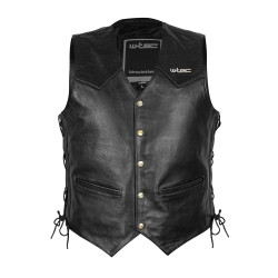 Шкіряний мотожилет W-TEC Rockridge - чорний / 4XL