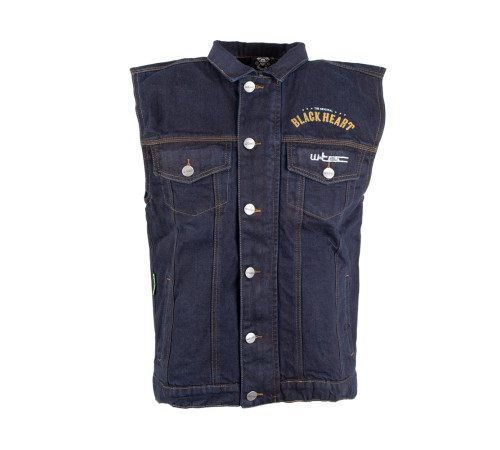 Мотожилет W-TEC Black Heart Rideman - синій денім/5XL