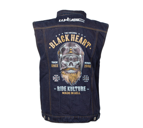 Мотожилет W-TEC Black Heart Rideman - синій денім/5XL