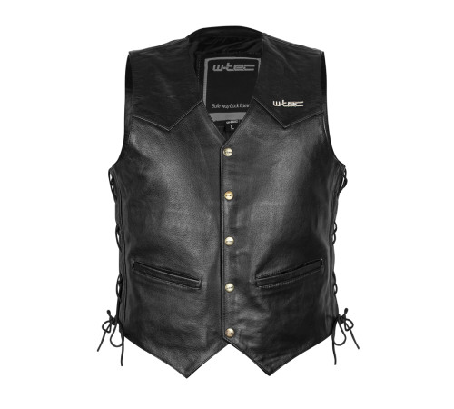 Шкіряний мотожилет W-TEC Rockridge - чорний / XL