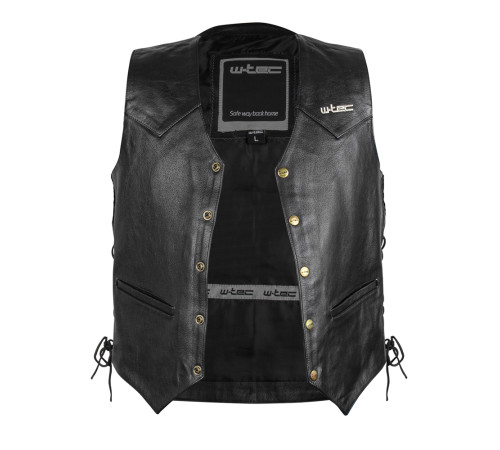 Шкіряний мотожилет W-TEC Rockridge - чорний / XL