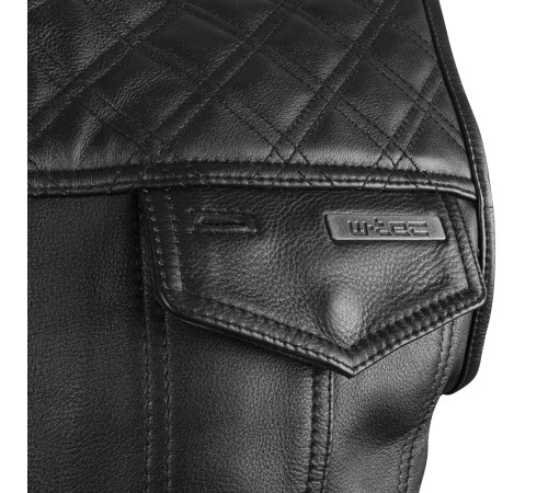 Шкіряний мотожилет W-TEC Losango - чорний-XXL