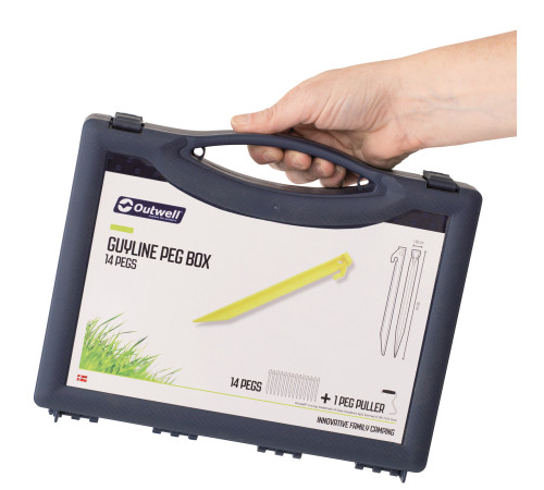 Кілочки Outwell Guyline Peg Box 22 см 14 шт в кейсі (650775) Кілочки Outwell Guyline Peg Box 22 см 14 шт в кейсі (650775)