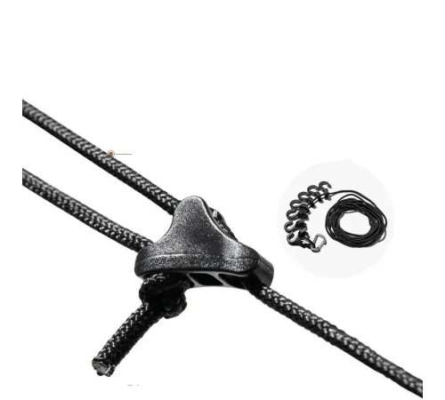 Мотузка з карабіном Mobi Garden NX21671055 430 см, чорна