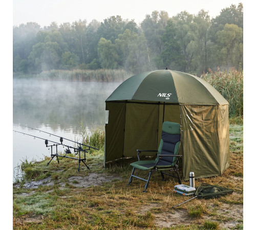 Парасоля рибальська з бічними стінками NILS CAMP NC4702 250 х 220 см, темно-зелена