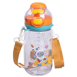 Дитяча пляшка для напоїв Yiwu 550 мл з ремінцем, помаранчева