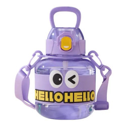 Дитяча пляшка для води Yiwu HELLO-HELLO 680 мл з ремінцем, фіолетова