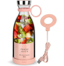 Портативний бездротовий міні блендер для смузі Prime Sport FRESH JUICE - 350 мл, рожевий