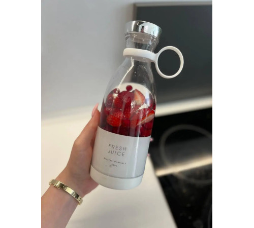 Портативний бездротовий міні блендер для смузі Prime Sport FRESH JUICE 350 мл, білий Портативний бездротовий міні блендер для смузі Prime Sport FRESH JUICE 350 мл, білий