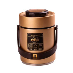 Термос для їжі TS Kitchen King Boss 1,5 л з двома контейнерами з нержавіючої сталі, золото