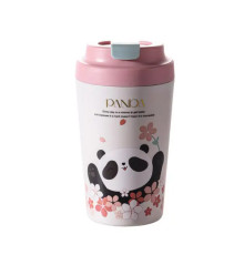 Термочашка Yiwu HP-14-12P Panda 380 мл з керамічною колбою, різнокольорова