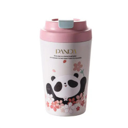 Термочашка Yiwu HP-14-12P Panda 380 мл з керамічною колбою, різнокольорова