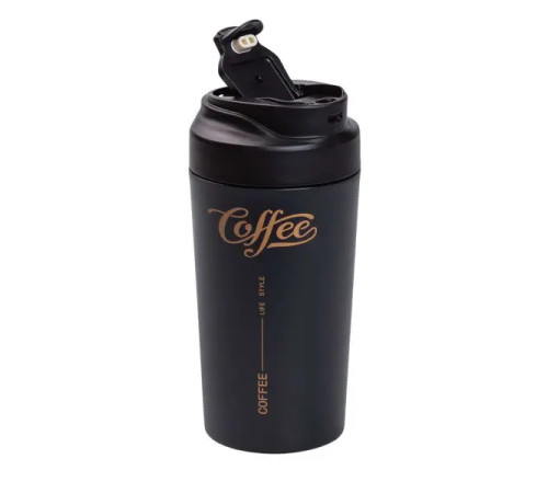 Термочашка Yiwu HP-14-14B Coffee 480 мл з керамічною колбою, чорна Термочашка Yiwu HP-14-14B Coffee 480 мл з керамічною колбою, чорна