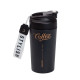 Термочашка Yiwu HP-14-14B Coffee 480 мл з керамічною колбою, чорна