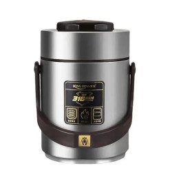 Термос для їжі Yiwu King Boss 1,5 л з двома контейнерами із нержавіючої сталі, срібло