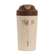 Термочашка Yiwu HP-14-14BR Coffee 480 мл з керамічною колбою, коричнева