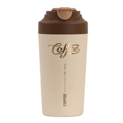 Термочашка Yiwu HP-14-14BR Coffee 480 мл з керамічною колбою, коричнева