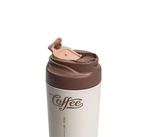 Термочашка Yiwu HP-14-14BR Coffee 480 мл з керамічною колбою, коричнева