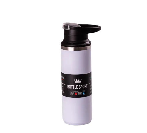 Термос Happy Life Bottle Sport 550 мл з нержавіючої сталі з ручкою, бузковий Термос Happy Life Bottle Sport 550 мл з нержавіючої сталі з ручкою, бузковий