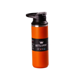 Термос Happy Life Bottle Sport 550 мл з нержавіючої сталі з ручкою, помаранчевий