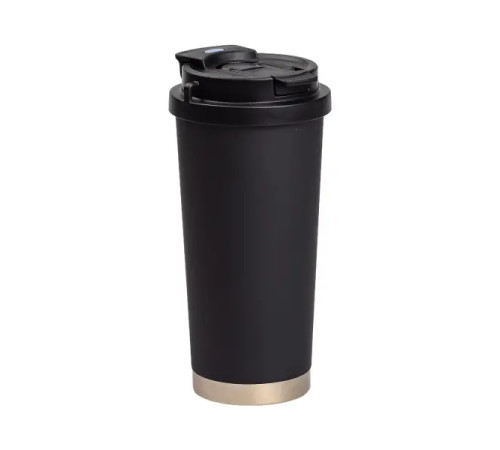 Термочашка Yiwu HP-14-17B Coffee 500 мл з ремінцем, чорна