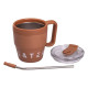 Термочашка Yiwu Coffee & Tea HP-14-23BR 480 мл з трубочкою і подвійним відкриванням, коричнева