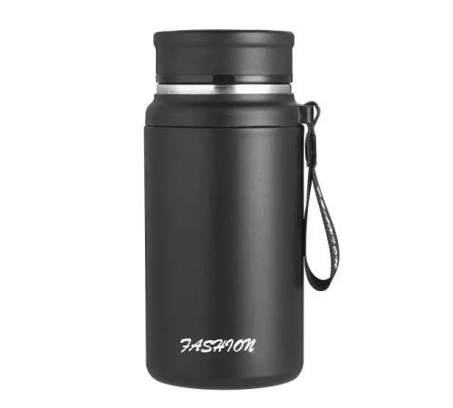 Термос Yiwu HP-14-20B Fashion 700 мл з датчиком температури та ситечком, чорний