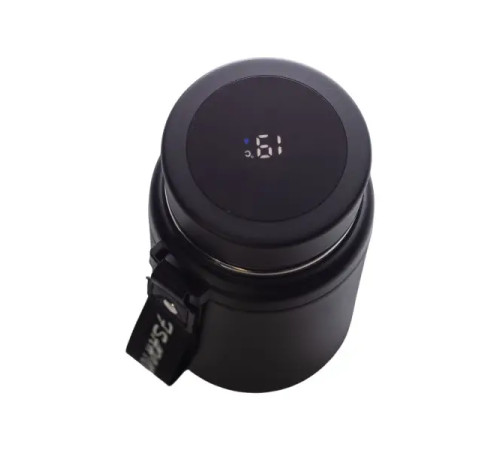 Термос Yiwu HP-14-20B Fashion 700 мл з датчиком температури та ситечком, чорний