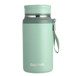 Термос Yiwu HP-14-20GR Fashion 700 мл з датчиком температури та ситечком, оливковий