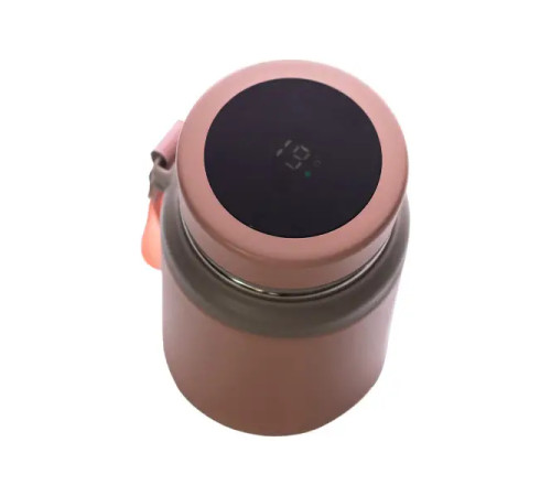 Термос Yiwu HP-14-20P Fashion 700 мл з датчиком температури та ситечком, рожевий