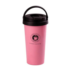 Термочашка Happy Life Creative Cafe Style 500 мл з ручкою, рожева