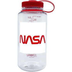 Пляшка Nalgene 1 л WM Clear w/Red Cap Nasa Sustain - біло-червона