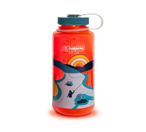 Пляшка для води Nalgene 1 л WM Retro Pomegranate - Fly Fisher, різнокольорова Пляшка для води Nalgene 1 л WM Retro Pomegranate - Fly Fisher, різнокольорова