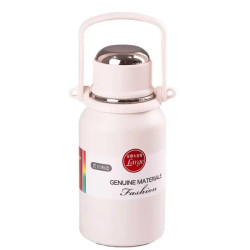 Термос TS Kitchen Large 900 мл з гвинтовою кришкою і ручкою, молочний