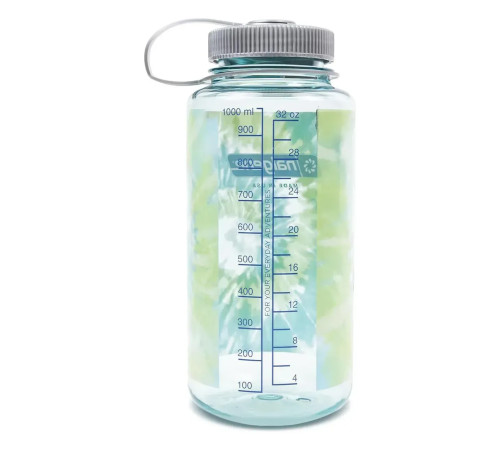 Пляшка для води Nalgene 1 л WM Seafoam w/Platinum Blue Tie Dye, блакитно-зелена