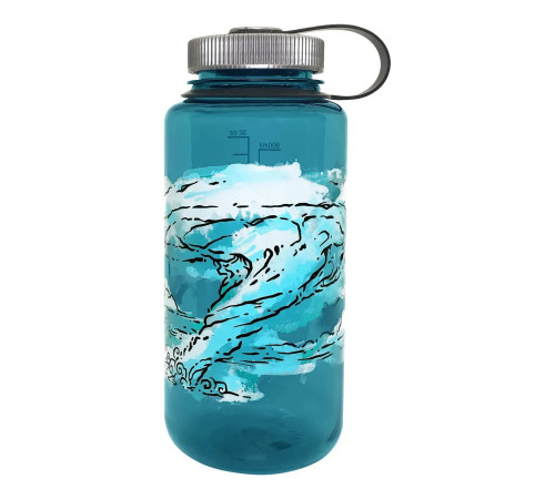 Пляшка для води Nalgene 1 л WM Trout w/Wind, синьо-біла