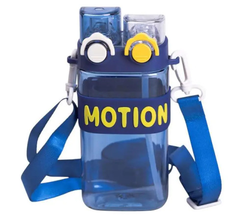 Пляшка для води Yiwu MOTION 550 мл з подвійним відкриванням, синя