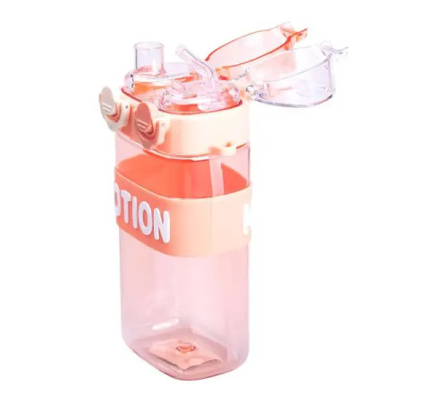 Пляшка для води Yiwu MOTION 550 мл з подвійним відкриванням, рожева