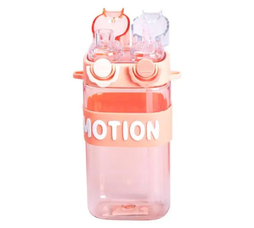 Пляшка для води Yiwu MOTION 550 мл з подвійним відкриванням, рожева