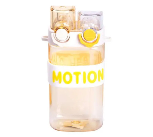 Пляшка для води Yiwu MOTION 550 мл з подвійним відкриванням, жовта