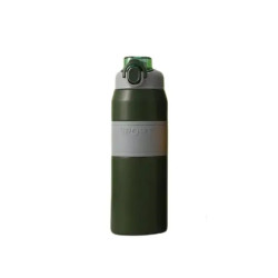 Термос Yiwu HP-14-6GR Sport 800 мл з мундштуком і ручкою, сіро-зелений
