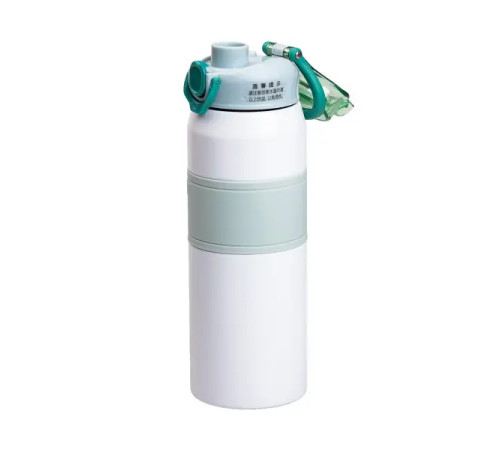 Термос Yiwu HP-14-6M Sport 800 мл з мундштуком і ручкою, м'ятний